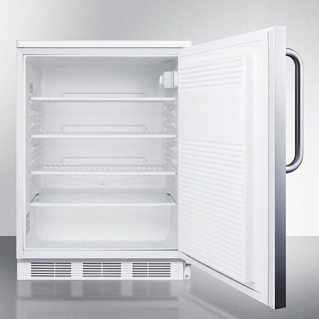 Summit Appliance Div. Summit  Commercial Built In Undercounter Refrigerator 5.5 Cu. Ft. White/Stainless Steel FF7LWBISSTB